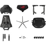 ASUS ROG Destrier Ergo Asiento de malla Respaldo de rejilla, Asientos de juego negro/Gris, Asiento de malla, Respaldo de rejilla, Negro, Gris, Aluminio, Negro
