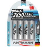 Ansmann 5035092 pila doméstica Níquel-metal hidruro (NiMH), Batería Níquel-metal hidruro (NiMH), 4 pieza(s), 2850 mAh, Plata, 14.5 x 50.5