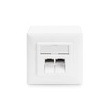 Digitus Toma de datos CAT.6A, superficie, apantallada, 2x RJ-45 LSA, Caja de conexiones blanco