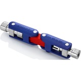 KNIPEX Llave para armarios de conmutación "DoubleJoint", Llave de tubo azul/Rojo