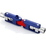 KNIPEX Llave para armarios de conmutación "DoubleJoint", Llave de tubo azul/Rojo