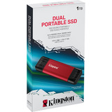 Kingston Dual Portable 1 TB, Unidad de estado sólido rojo/Negro