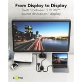 goobay Conmutador HDMI 3 a 1 (4K @ 60Hz) negro