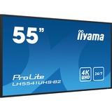 LH5541UHS-B2 pantalla de señalización Diseño de quiosco 138,7 cm (54.6") LCD 500 cd / m² 4K Ultra HD Negro Procesador incorporado 24/7, Pantalla de gran formato