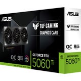ASUS TUF Gaming TUF-RTX5060TI-O8G-GAMING NVIDIA GeForce RTX 5060 Ti 8 GB GDDR7, Tarjeta gráfica GeForce RTX 5060 Ti, 8 GB, GDDR7, 128 bit, 7680 x 4320 Pixeles, PCI Express 5.0