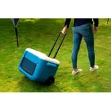 Coleman Nevera de malla Poly-lite con ruedas 50QT azul/blanco