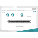 Digitus DN-95427, Regleta negro/Aluminio