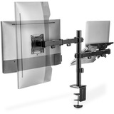 Digitus Soporte para monitor individual y soporte para portátil, Soporte de monitor negro (mate)