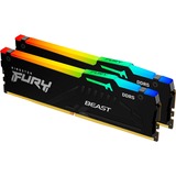 Kingston FURY FURY Beast 64GB 6000MT/s DDR5 CL30 DIMM (Kit de 2) RGB EXPO, Memoria RAM negro, 64 GB, 2 x 32 GB, DDR5, 288-pin DIMM, Negro