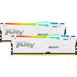 Kingston FURY FURY Beast 64 GB 5600 MT/s DDR5 CL36 DIMM (Kit de 2) White RGB EXPO, Memoria RAM blanco, 64 GB, 2 x 32 GB, DDR5, 288-pin DIMM