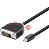 Lindy Cable adaptador Mini DisplayPort a DVI negro