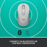 Logitech Signature M650, Ratón blanco, mano derecha, Óptico, Bluetooth, 4000 DPI, Blanco