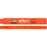 Wiha Flexómetro plegable para electricista Longlife, 2 metros, Bar naranja