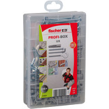 fischer Meister-Box tacos universales UX + tornillo + gancho, Pasador gris claro