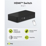 goobay Conmutador HDMI 4 a 1 (4K @ 60Hz) negro