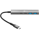 goobay Slim 4-Port USB-C a USB-C/USB-A 5 Gbit/s, Hub USB gris