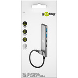 goobay Slim 4-Port USB-C a USB-C/USB-A 5 Gbit/s, Hub USB gris