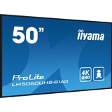 iiyama LH5060UHS-B1AG pantalla de señalización Pizarra de caballete digital 125,7 cm (49.5") LED Wifi 500 cd / m² 4K Ultra HD Negro Procesador incorporado Android 11 24/7, Pantalla de gran formato negro (mate), Pizarra de caballete digital, 125,7 cm (49.5"), LED, 3840 x 2160 Pixeles, Wifi, 24/7