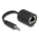 DeLOCK Extensor de audio estéreo RJ-45 hembra > jack de 3,5 mm, Cat.5, Adaptador negro