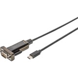 Digitus Adaptador USB tipo C™ serial, Cable negro, Negro, 1 m, DB-9, Macho, Macho, China