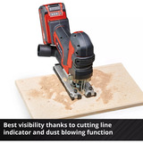 EINHELL Sierra de calar profesional a batería TP-JST 18/135 Li BL - Solo, 18 Voltios rojo/Negro