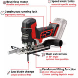EINHELL TP-JST 18/135 Li BL-Solo, 4321265, Sierra de calar rojo/Negro