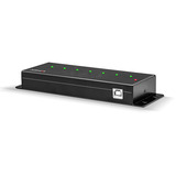 Lindy Hub metálico USB 2.0 de 7 puertos, Hub USB negro