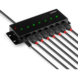 Lindy Hub metálico USB 2.0 de 7 puertos, Hub USB negro