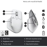 Logitech MX Master 3S, Ratón gris claro, mano derecha, Laser, Bluetooth, 8000 DPI, Gris