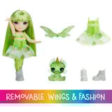 MGA Entertainment Rainbow High Littles Rainbow Fantasy Fairies Doll- Emerald (Green), Muñecos Rainbow High Littles Rainbow Fantasy Fairies Doll- Emerald (Green), Muñeca fashion, Femenino, 4 año(s), Niño/niña, 140 mm, Multicolor