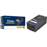 SilverStone TX500 Gold unidad de fuente de alimentación 500 W 20+4 pin ATX TFX Negro, Fuente de alimentación de PC negro, 500 W, 90 - 264 V, 47 - 63 Hz, Activo, 100 W, 499,2 W