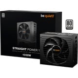 be quiet! BN338 unidad de fuente de alimentación 1000 W 20+4 pin ATX ATX Negro, Fuente de alimentación de PC negro, 1000 W, 100 - 240 V, 1070 W, 50/60 Hz, 13/6.5 A, 150 W