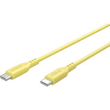 goobay Cable de silicona USB 2.0 amarillo, conector USB-C > conector USB-C amarillo