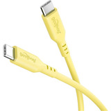 goobay Cable de silicona USB 2.0 amarillo, conector USB-C > conector USB-C amarillo
