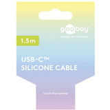 goobay Cable de silicona USB 2.0 amarillo, conector USB-C > conector USB-C amarillo