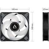 ARCTIC P14 PWM PST A-RGB 0dB Carcasa del ordenador Ventilador 14 cm Negro 1 pieza(s) negro, Ventilador, 14 cm, 0 RPM, 1900 RPM, 0,3 sonio, 117,06 m³/h