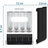 Ansmann 1001-0092-01 cargador de batería Pilas de uso doméstico Corriente alterna blanco/Negro, Níquel-metal hidruro (NiMH), AA, 4 pieza(s), Pilas incluidas