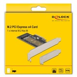 DeLOCK 90047 tarjeta y adaptador de interfaz Interno M.2, Tarjeta de interfaz PCIe, M.2, PCIe 4.0, Verde, Gris, PC, Windows 10, Windows 10 x64, Windows 8.1, Windows 8.1 x64