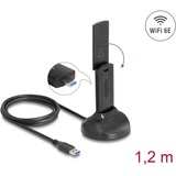 DeLOCK Adaptador USB Wi-Fi 6E Dualband WLAN AX3000, Adaptador Wi-Fi 