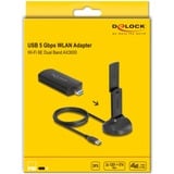 DeLOCK Adaptador USB Wi-Fi 6E Dualband WLAN AX3000, Adaptador Wi-Fi 