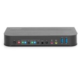 Digitus Conmutador KVM, 2 puertos, 4K60Hz, 2 DP in, 1 DP/HDMI out, Switch KVM negro, 2 puertos, 4K60Hz, 2 DP in, 1 DP/HDMI out, 4096 x 2160 Pixeles, 4K Ultra HD