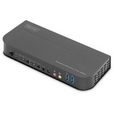 Digitus Conmutador KVM, 2 puertos, 4K60Hz, 2 DP in, 1 DP/HDMI out, Switch KVM negro, 2 puertos, 4K60Hz, 2 DP in, 1 DP/HDMI out, 4096 x 2160 Pixeles, 4K Ultra HD