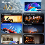 Hisense 43A6S, Televisor LED negro/Gris oscuro