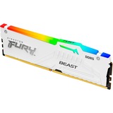 Kingston FURY FURY Beast 32GB 6000MT/s DDR5 CL30 DIMM White RGB EXPO, Memoria RAM blanco, 32 GB, 1 x 32 GB, DDR5, 288-pin DIMM, Blanco
