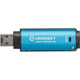 Kingston IronKey 16GB Vault Privacy 50 cifrado AES-256, FIPS 197, Lápiz USB celeste/Negro, FIPS 197, 16 GB, USB tipo A, 3.2 Gen 1 (3.1 Gen 1), 250 MB/s, Tapa, Negro, Azul