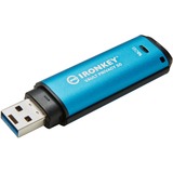 Kingston IronKey Vault Privacy 50 unidad flash USB 16 GB USB tipo A 3.2 Gen 1 (3.1 Gen 1) Azul, Lápiz USB celeste/Negro, 16 GB, USB tipo A, 3.2 Gen 1 (3.1 Gen 1), 250 MB/s, Tapa, Azul