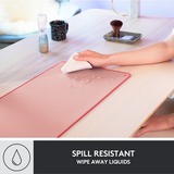 Logitech Desk Mat Alfombrillas para ratón, Alfombrilla de ratón rosa, Rosa, Monocromo, Nylon, Poliéster, Caucho, Base antiderrapante