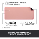 Logitech Desk Mat Alfombrillas para ratón, Alfombrilla de ratón rosa, Rosa, Monocromo, Nylon, Poliéster, Caucho, Base antiderrapante