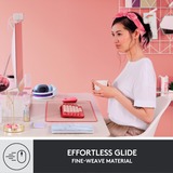 Logitech Desk Mat Alfombrillas para ratón, Alfombrilla de ratón rosa, Rosa, Monocromo, Nylon, Poliéster, Caucho, Base antiderrapante