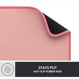 Logitech Desk Mat Studio Series Rosa, Alfombrilla de ratón rosa, Rosa, Monocromo, Nylon, Poliéster, Caucho, Base antiderrapante